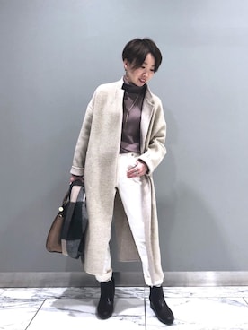 「リブニット」｜「アイテム（ブーティ）」を使った、☺︎いこまい☺︎さん（レディース・151cm）の秋コーディネート