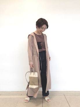 「RIVEDROITE」｜「アイテム（シャツワンピース）」を使った、☺︎いこまい☺︎さん（レディース・151cm）の春コーディネート