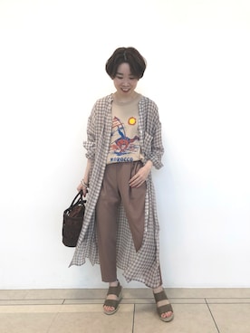 「RIVEDROITE」｜「アイテム（シャツワンピース）」を使った、☺︎いこまい☺︎さん（レディース・153cm）の春コーディネート