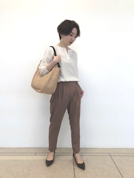 「アイテム（パンプス、グレー系）」を使った、☺︎いこまい☺︎さん（レディース・153cm）の春コーディネート