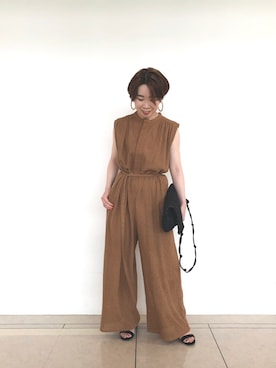 「RIVEDROITE」｜「アイテム（サロペット/オーバーオール）」を使った、☺︎いこまい☺︎さん（レディース・153cm）の夏コーディネート