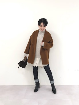 「RIVEDROITE」｜「アイテム（ダウンジャケット/コート）」を使った、☺︎いこまい☺︎さん（レディース・153cm）の冬コーディネート