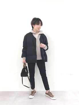 「RIVEDROITE」｜「アイテム（ダウンジャケット/コート）」を使った、☺︎いこまい☺︎さん（レディース・153cm）の冬コーディネート
