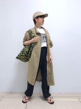 「RIVEDROITE」｜「アイテム（ナイロンジャケット）」を使った、☺︎いこまい☺︎さん（レディース・153cm）の春コーディネート