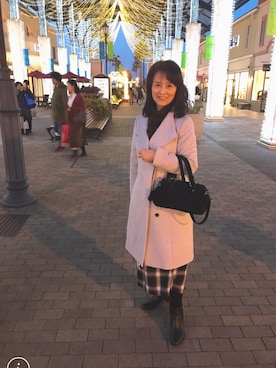 「UNTITLED（アンタイトル）のアイテム（チェスターコート）」を使った、yumiさん（レディース・163cm）の冬コーディネート