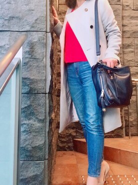 「GAP（ギャップ）のアイテム（トレンチコート）」を使った、yumiさん（レディース・163cm）の春コーディネート