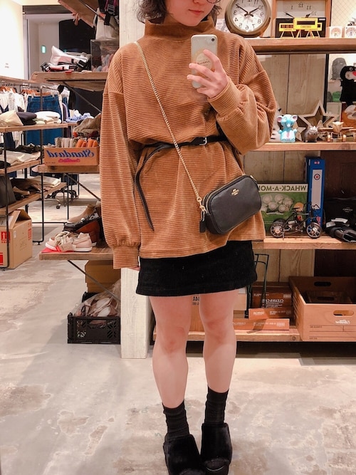 秋冬可愛い❤️ゆったりミニワンピース　ハイネック女子会コーデ kaiseisanngyou_ks-soqy-rja62