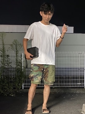 「喫煙者」｜都会のアーミーさん（メンズ・174cm）の春コーディネート