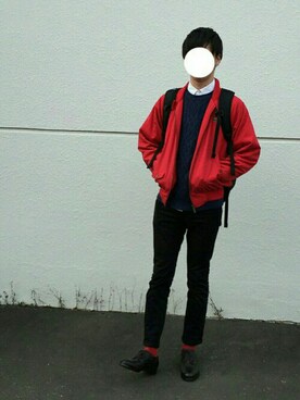 「白シャツ×ニット」｜「アイテム（ジャケット/アウター）」を使った、ぐんぐんさん（メンズ・175cm）の秋コーディネート