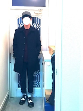 「ダニエルウェリントン」｜「アイテム（ステンカラーコート）」を使った、ぐんぐんさん（メンズ・175cm）の冬コーディネート