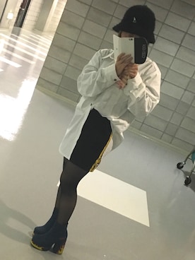「UNIF（ユニフ）のアイテム（ブーツ）」を使った、Μiyuさん（レディース・153cm）の冬コーディネート