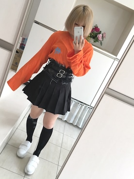 「M.Y.O.B（エム.ワイ.オー.ビー）のアイテム（Tシャツ/カットソー）」を使った、Μiyuさん（レディース・153cm）の春コーディネート