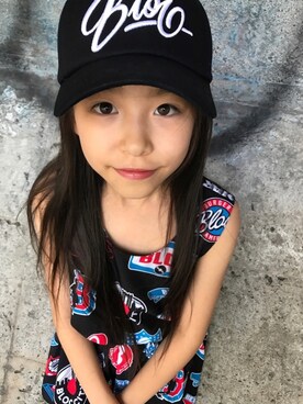 「BLOC（ブロック）のアイテム（帽子）」を使った、ミヤビさん（キッズ・134cm）の秋コーディネート