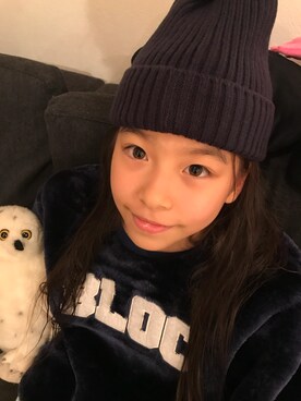 「BLOC（ブロック）のアイテム（スウェット）」を使った、ミヤビさん（キッズ・134cm）の秋コーディネート