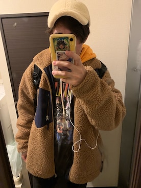 「Guess（ゲス）のアイテム（パーカー）」を使った、ふーきさん（メンズ・171cm）の秋コーディネート