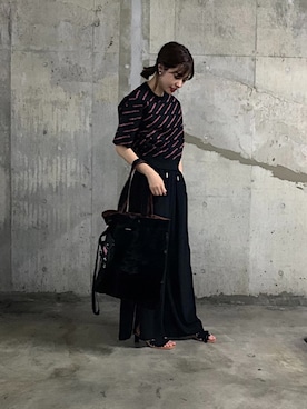 「スリットパンツ」｜「アイテム（財布/小物）」を使った、mariさん（レディース・161cm）の夏コーディネート