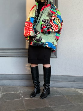 「ディーゼル」｜「アイテム（ナイロンジャケット）」を使った、mariさん（レディース・161cm）の秋コーディネート