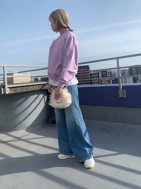「DIESEL（ディーゼル）のアイテム（Tシャツ/カットソー）」を使った、mariさん（レディース・161cm）の冬コーディネート