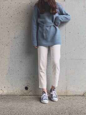 「CONVERSE（コンバース）のCONVERSE コンバース オール スター オックス / ALL STAR OX (NVY) 32160325（スニーカー）」を使った、meiさん（レディース・162cm）の春コーディネート