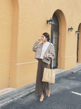 「ラフコーデ」｜「アイテム（ムートンコート）」を使った、meiさん（レディース・162cm）の冬コーディネート