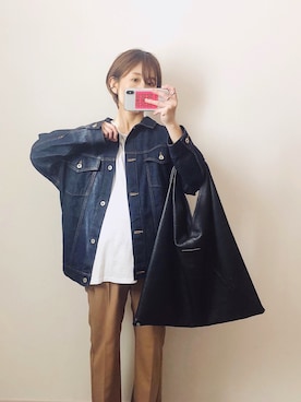 「STUDIOUS（ステュディオス）のアイテム（デニムジャケット）」を使った、mayumiさん（レディース・156cm）の春コーディネート