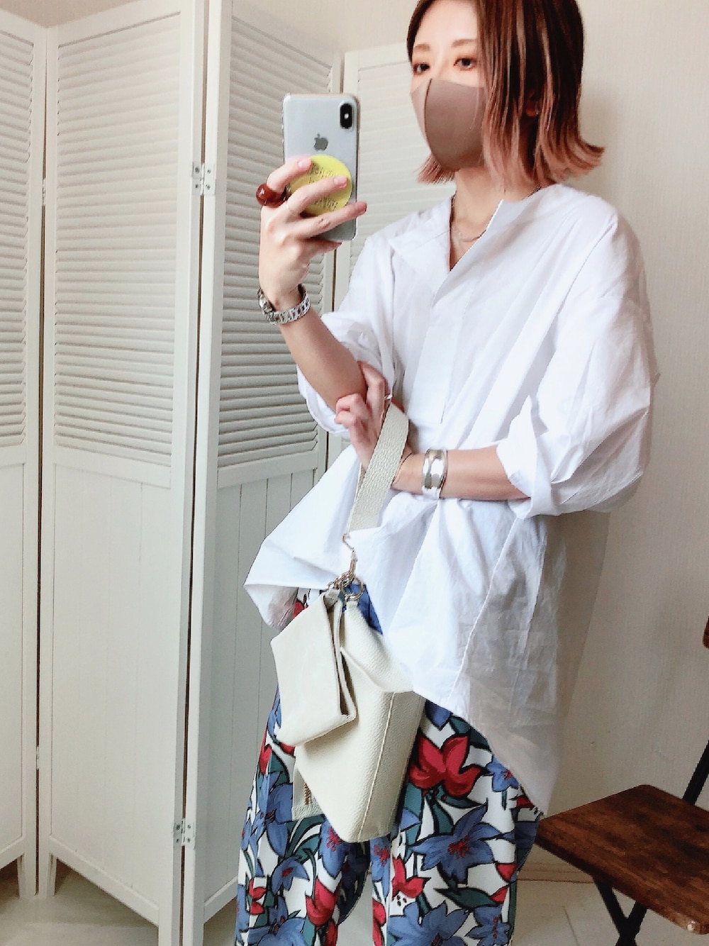 6（ロク）の「＜6(ROKU)＞FLOWER PRINT TUCK PANTS/パンツ Ψ