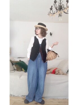 「pcnc（ピクニックカンパニー）のアイテム（帽子）」を使った、iroas31さん（レディース・153cm）の春コーディネート