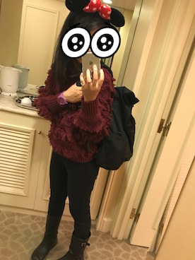 「アイテム（腕時計、パープル系）」を使った、しょうこさん（レディース・156cm）の秋コーディネート