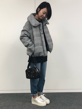 「GeeRA（ジーラ）のアイテム（その他アウター）」を使った、RyuRyu さん（レディース・160cm）の冬コーディネート