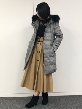 「GeeRA（ジーラ）のアイテム（その他アウター）」を使った、RyuRyu さん（レディース・163cm）の冬コーディネート