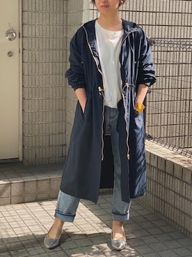 「GeeRA（ジーラ）のアイテム（マウンテンパーカー）」を使った、RyuRyu さん（レディース・154cm）の春コーディネート