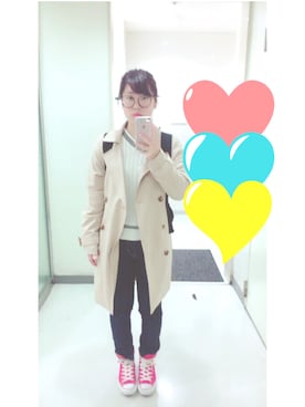 「archives（アルシーヴ）のアイテム（トレンチコート）」を使った、mamiさん（レディース・152cm）の春コーディネート
