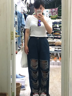「沖縄旅行」｜「アイテム（アクセサリー）」を使った、mamiさん（レディース・152cm）の春コーディネート