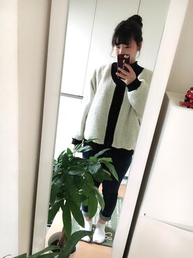 「もふもふアウター」｜mamiさん（レディース・152cm）の春コーディネート