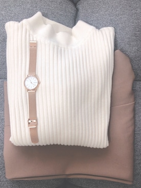 「Crisp」｜「アイテム（アナログ腕時計）」を使った、あやなまさん（レディース・157cm）の冬コーディネート