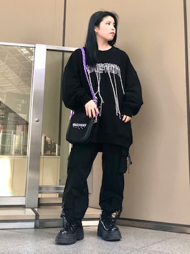 「L.H.P（エルエイチピー）のアイテム（スウェット）」を使った、YU-KA OZAWAさん（レディース・153cm）の秋コーディネート