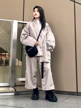 「DANKE SCHON（ダンケシェーン）のアイテム（テーラードジャケット）」を使った、YU-KA OZAWAさん（レディース・153cm）の秋コーディネート