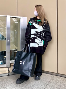 「L.H.P（エルエイチピー）のアイテム（ニット/セーター）」を使った、YU-KA OZAWAさん（レディース・153cm）の秋コーディネート