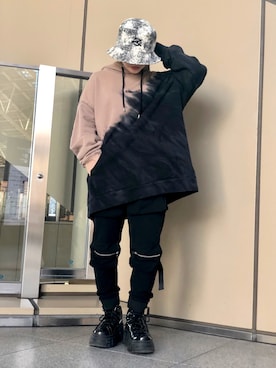 「L.H.P（エルエイチピー）のアイテム（パーカー）」を使った、YU-KA OZAWAさん（レディース・153cm）の秋コーディネート