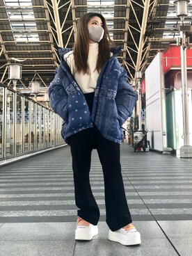 「thisisneverthat（ディスイズネバーザット）のアイテム（ジャケット/アウター）」を使った、YU-KA OZAWAさん（レディース・153cm）の冬コーディネート