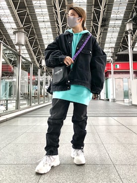 「DANKE SCHON（ダンケシェーン）のアイテム（ブルゾン）」を使った、YU-KA OZAWAさん（レディース・153cm）の冬コーディネート