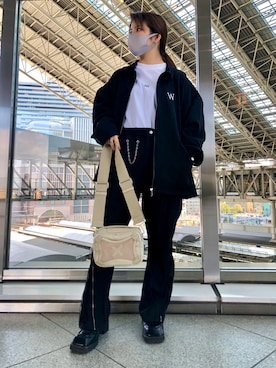 「DANKE SCHON（ダンケシェーン）のアイテム（ブルゾン）」を使った、YU-KA OZAWAさん（レディース・153cm）の冬コーディネート