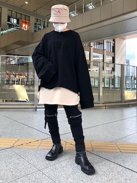 「DANKE SCHON（ダンケシェーン）のアイテム（スウェット）」を使った、YU-KA OZAWAさん（レディース・153cm）の冬コーディネート