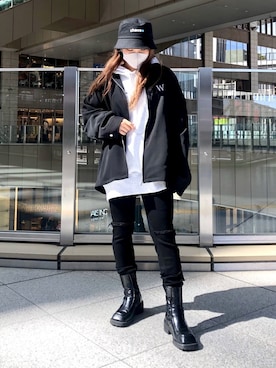 「DANKE SCHON（ダンケシェーン）のアイテム（ジャケット/アウター）」を使った、YU-KA OZAWAさん（レディース・153cm）の春コーディネート