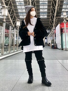 「DANKE SCHON（ダンケシェーン）のアイテム（ジャケット/アウター）」を使った、YU-KA OZAWAさん（レディース・153cm）の春コーディネート