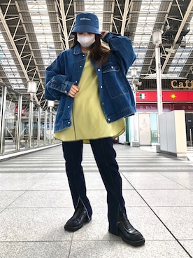 「DANKE SCHON（ダンケシェーン）のアイテム（ジャケット/アウター）」を使った、YU-KA OZAWAさん（レディース・153cm）の春コーディネート