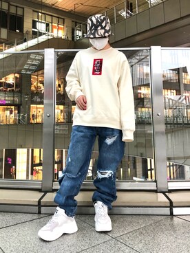 「DANKE SCHON（ダンケシェーン）のアイテム（帽子）」を使った、YU-KA OZAWAさん（レディース・153cm）の春コーディネート