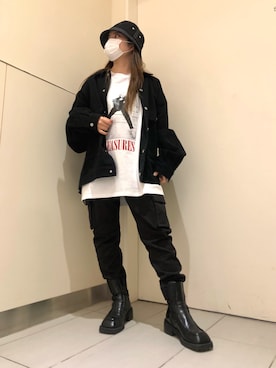 「DANKE SCHON（ダンケシェーン）のアイテム（ジャケット/アウター）」を使った、YU-KA OZAWAさん（レディース・153cm）の春コーディネート
