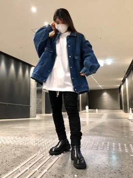「DANKE SCHON（ダンケシェーン）のアイテム（ジャケット/アウター）」を使った、YU-KA OZAWAさん（レディース・153cm）の春コーディネート