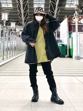 「DANKE SCHON（ダンケシェーン）のアイテム（帽子）」を使った、YU-KA OZAWAさん（レディース・153cm）の春コーディネート